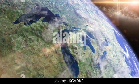 Sonnenaufgang über der Erde Stockfoto