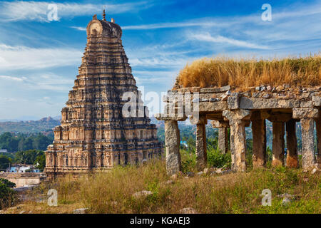 Virupaksha Tempel. Hampi, Karnataka, Indien Stockfoto