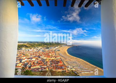 Nazare portugal Skyline Stockfoto