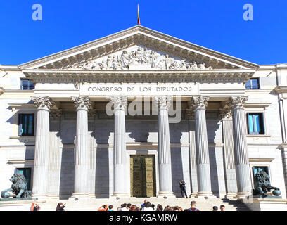 Congreso de los Diputados, Abgeordnetenhaus, Haus des Parlaments, Madrid, Spanien Stockfoto