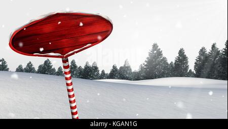 Digital composite der hölzernen Wegweiser in Weihnachten Winter Landschaft Stockfoto