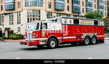 Feuerwehr-Lkw im Notfall washington dc Stockfoto