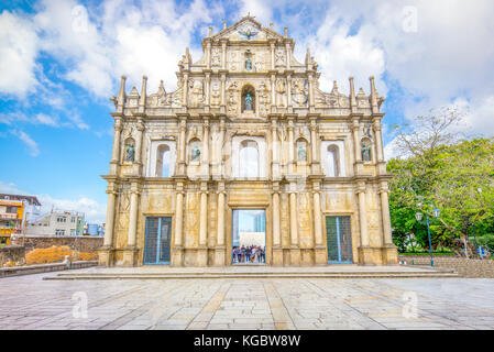 Ruinen von St. Paul's in Macau, China Stockfoto