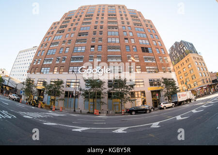 Google Bürogebäude Chelsea Market ,111 Eighth Avenue, Chelsea, New York City, New York City, Vereinigte Staaten von Amerika. Stockfoto