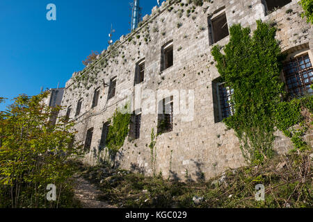 Fort Imperial. einen napoleonischen fort integral in die Verteidigung von Dubrovnik 1991 auf dem Gipfel des Berges srd, Dubrovnik, Kroatien, Europa Stockfoto