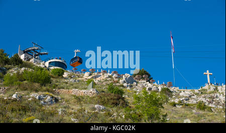 Die Seilbahn fährt den Gipfel des moubt srd, Dubrovnik, Kroatien; Europa Stockfoto