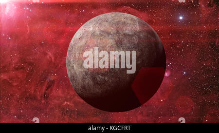 Der Planet Merkur von der Sonne und der Milchstraße Stockfoto