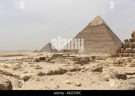 Pyramiden, Giza Plateau Stockfoto