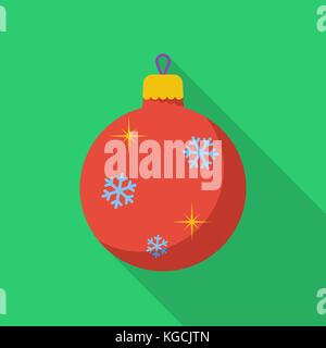 Christmas Ball-Symbol. Flache Vektor verwandte Symbol mit langen Schatten für Web und mobile Anwendungen. Es kann als-Logo, Piktogramm, Icon, infografik verwendet werden. Stock Vektor