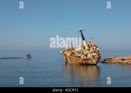 Schiffswrack von Edro III, Pegeia, Paphos, Zypern Stockfoto