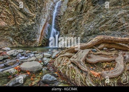 Millomeris-Wasserfall, Pano Platres, Limassol, Zypern Stockfoto