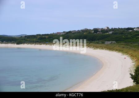 Remote höhere Town Beach in der Stadt Bucht auf der Insel St Martins, Isles of Scilly, Cornwall, Großbritannien. Stockfoto