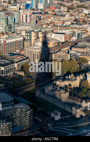 Blick von der Shard, der Shard, auch als die Glasscherbe, Shard London Bridge, ist ein 95-stöckiges skyscrape, in London. Stockfoto