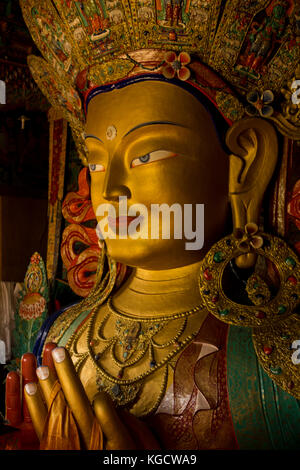 Oder Thiksay thiksay Gompa Kloster liegt auf einem Hügel in Thiksey Dorf liegt etwa 19 Kilometer östlich von Leh in Ladakh, Indien. Stockfoto