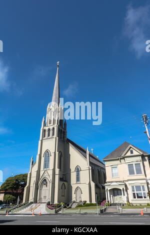 Eureka, Kalifornien, USA - Juni 5, 2017: Saint Bernard katholische Kirche in der Innenstadt von Eureka Stockfoto