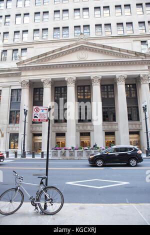 Ein Blick auf die Federal Reserve Bank in Chicago Stockfoto