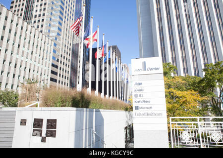 Einen Blick auf die Aon Center in der Innenstadt von Chicago Stockfoto