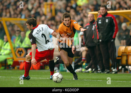 Footballer Lee Naylor Wolverhampton Wanderers v Fulham, 21. Februar 2004 Stockfoto