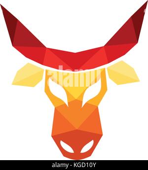 Logo oder Symbol einer Kuh oder Bulle Abstrakte und geometrische Stock Vektor