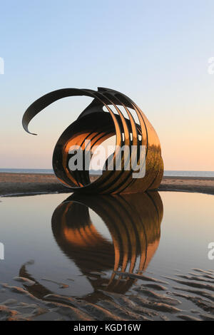 Mary's Shell, Kunst installation cleveleys Strand Lancashire, Großbritannien. Stockfoto