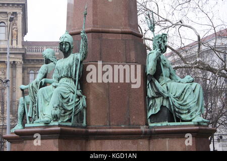 Statue von istvan Szechenyi, einer der grössten Staatsmänner der ungarischen Geschichte, Budapest. die Statue von der ungarischen Bildhauer Joseph Engel war inaugu Stockfoto