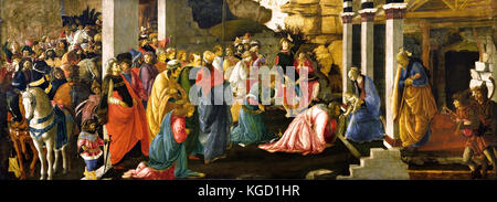 Anbetung der Könige 1470 Sandro Botticelli 1445 - 1510 und Filippino Lippi, 1457 - 1504, italienischer, Maler, Hochrenaissance, Florenz, Italien. Stockfoto