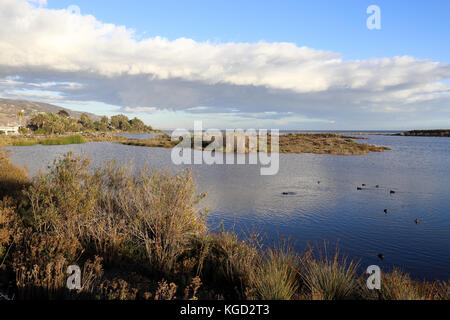 ruhigen Spätnachmittag Malibu Lagoon State Beach, Malibu Kalifornien Stockfoto