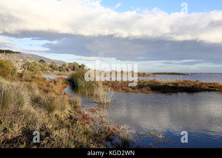 ruhigen Spätnachmittag Malibu Lagoon State Beach, Malibu Kalifornien Stockfoto