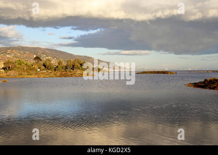 ruhigen Spätnachmittag Malibu Lagoon State Beach, Malibu Kalifornien Stockfoto