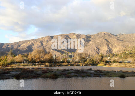 ruhigen Spätnachmittag Malibu Lagoon State Beach, Malibu Kalifornien Stockfoto