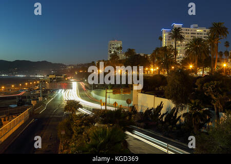 Dämmerung in Palisades Park, Santa Monica, Kalifornien Stockfoto