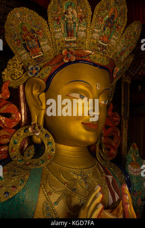 Oder Thiksay thiksay Gompa Kloster liegt auf einem Hügel in Thiksey Dorf liegt etwa 19 Kilometer östlich von Leh in Ladakh, Indien. Stockfoto