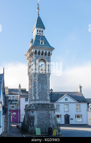 Die Victorian Gothic Uhrturm in Hay-on-Wye, 1884 erbaut Stockfoto