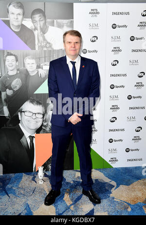 Rob Stringer, CEO von Sony Music Entertainment, nahm an dem Music Industry Trusts Award für wohltätige Organisationen Nordoff Robbins und Brit Trust im Grosvenor House Hotel in London Teil. Stockfoto