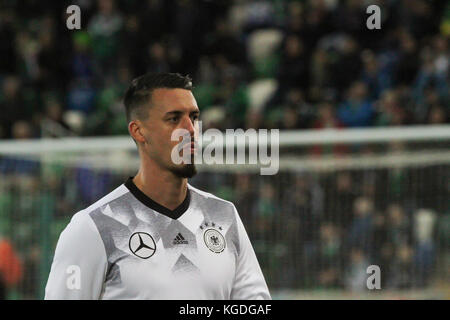 In Deutschland Sandro Wagner (9) Ausbildung vor Deutschland gespielt Nordirland im Windsor Park von Belfast, 05. Oktober 2017. Stockfoto