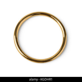 Lonely goldene Hochzeit Ring in der Nahaufnahme mit Freistellungspfad isoliert Stockfoto
