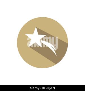 Christmas Star auf einem goldenen Kreis mit Schatten. Vector Illustration Stock Vektor