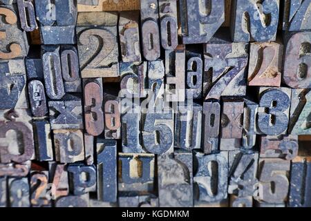 Schrift drucken Blöcke Stockfoto