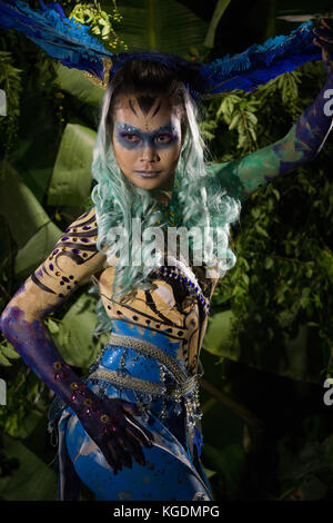 2017 Pintaflores Bodypainting Wettbewerb, San Carlos City, Negros Occidental, Philippinen Stockfoto