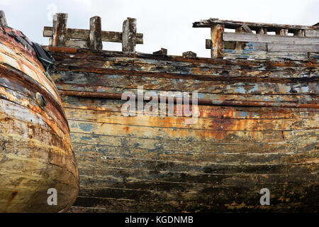 Wracks von Fischerboote in der Nähe von Salen, salen Bay, Isle of Mull, Hebriden, angyll und Bute, Schottland Stockfoto