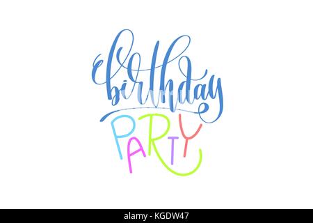 Geburtstag hand Schrift Poster zu Holiday Party Einladung Stock Vektor