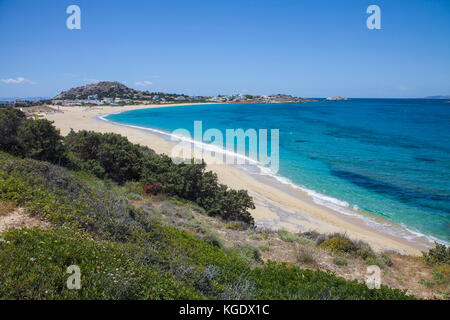 Strand von Mikri Vigla, Westseite der Insel Naxos, Kykladen, Ägäis, Griechenland Stockfoto