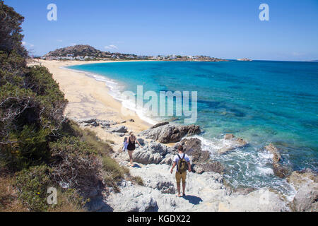 Strand von Mikri Vigla, Westseite der Insel Naxos, Kykladen, Ägäis, Griechenland Stockfoto