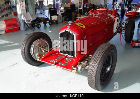 Ein Alfa Romeo P3 Tipo B Classic Grand Prix Auto auf der Estoril Rennstrecke in Portugal im Jahr 2017 Stockfoto