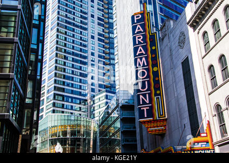 Das Paramount Theater in der Innenstadt von Boston, MA, USA Stockfoto