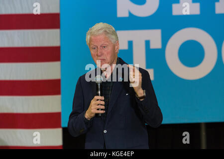 Reading, PA - Oktober 28, 2016: Der ehemalige US-Präsident Bill Clinton Kampagnen auf einer Kundgebung für seine Frau Hillary an Albright College. Stockfoto