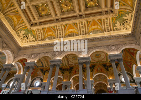 Die große Halle, in der Bibliothek des Kongresses, Washington DC, USA. Stockfoto