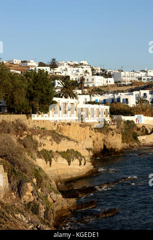 Die Küste von Klein Venedig in den Süden der Insel in der Stadt Mykonos, Stockfoto