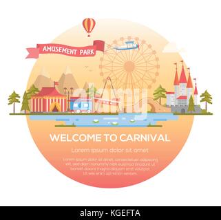 Willkommen im Karneval - moderne Vector Illustration Stock Vektor