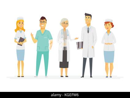 Ärzte - cartoon Menschen Zeichen isoliert Abbildung Stock Vektor
